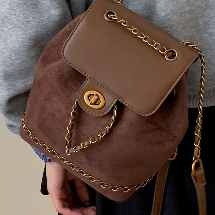 Stylish Suede Drawstring Backpack Bowlift
