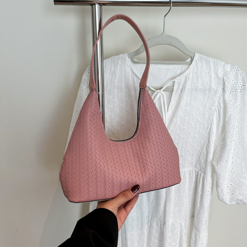 Textured Woven Shoulder Bag Bowlift