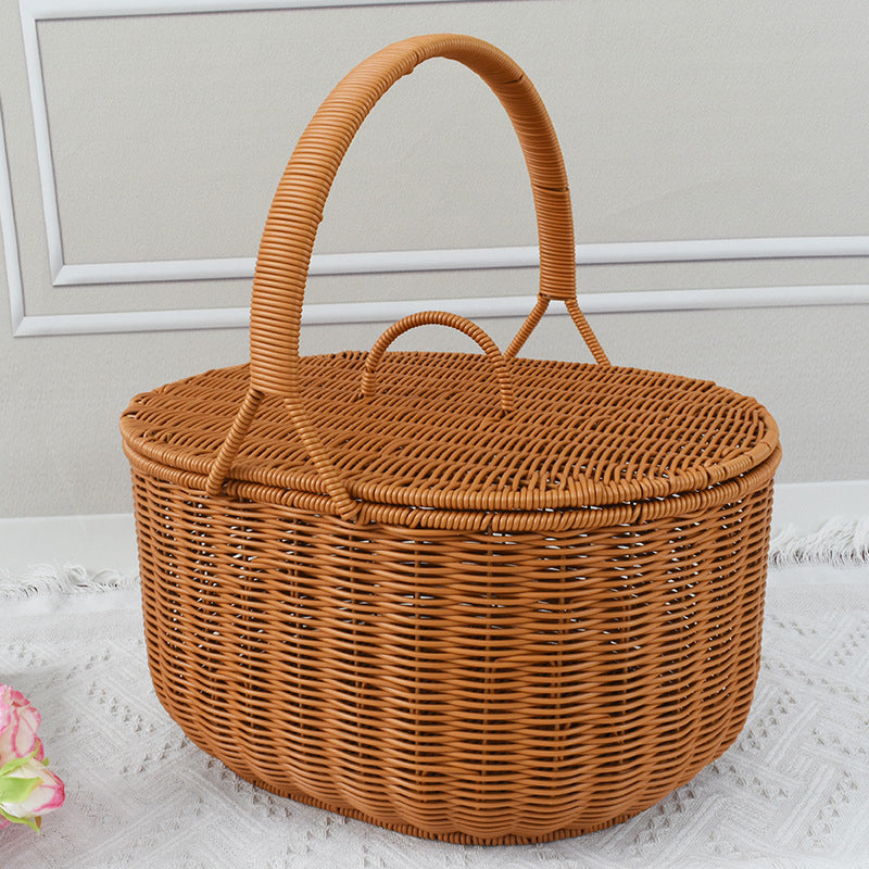 Artisan Woven Picnic Basket Bowlift