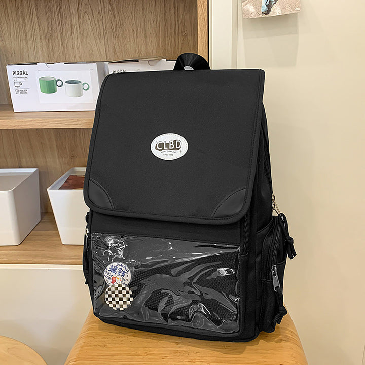 Multi-Functional Backpack with Transparent Pocket