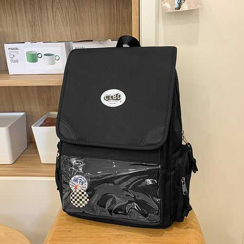 Multi-Functional Backpack with Transparent Pocket