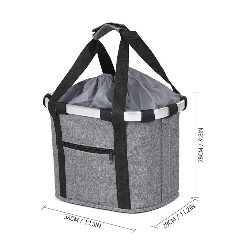 Collapsible Padded Front Bicycle Pet Basket with Safety Leash and Zipper Pocket Bowlift