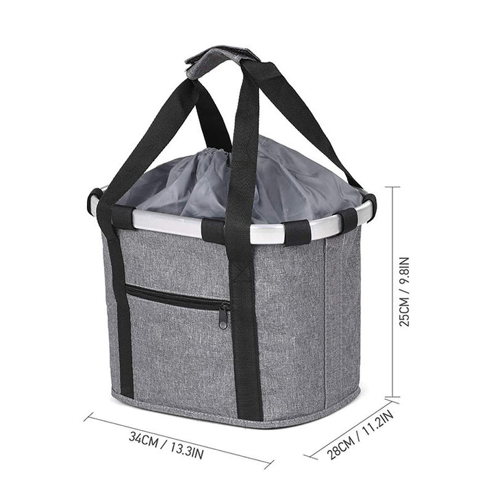 Collapsible Padded Front Bicycle Pet Basket with Safety Leash and Zipper Pocket Bowlift