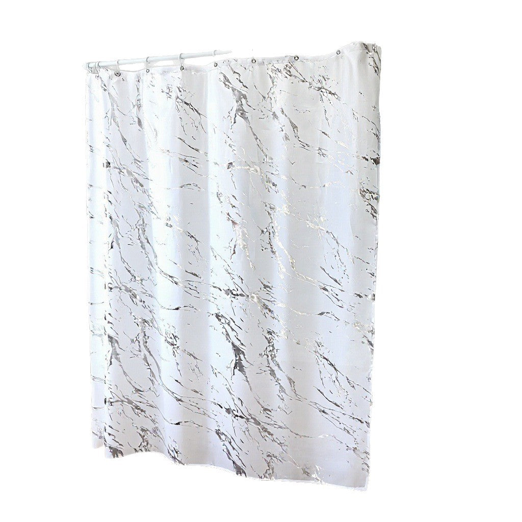 Marble Effect Waterproof Shower Curtain Bowlift