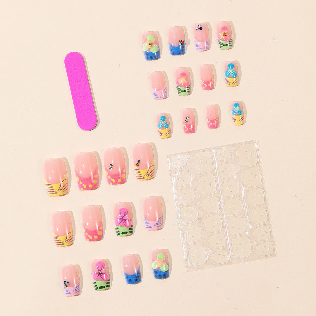 Artistic Floral Design Nail Art Extensions Bowlift