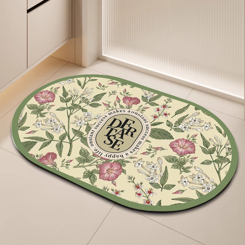 Floral Patterned Bath Mat Bowlift