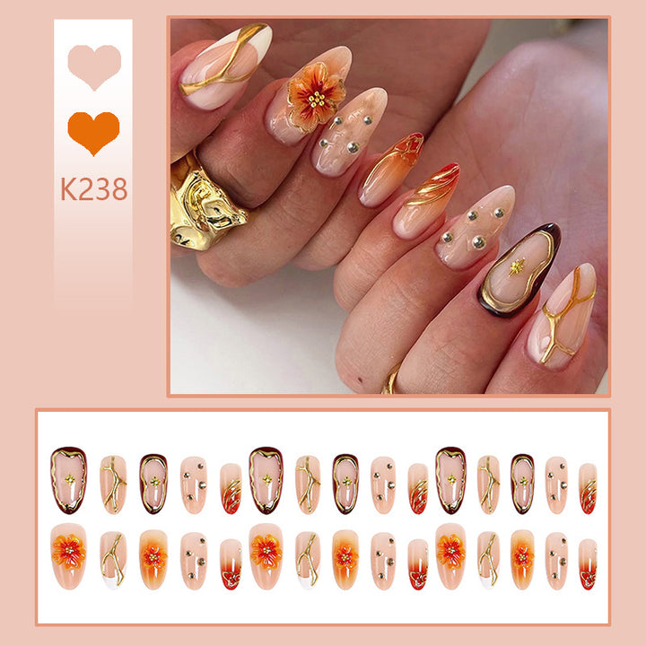 Nail art set with floral accents and glitter elements Bowlift