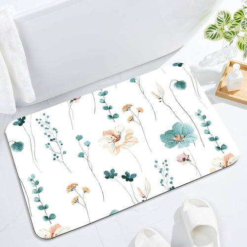 Floral Pattern Bath Mat