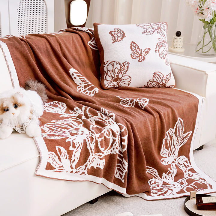 Women's Decorative Throw Blanket with Floral Design Bowlift