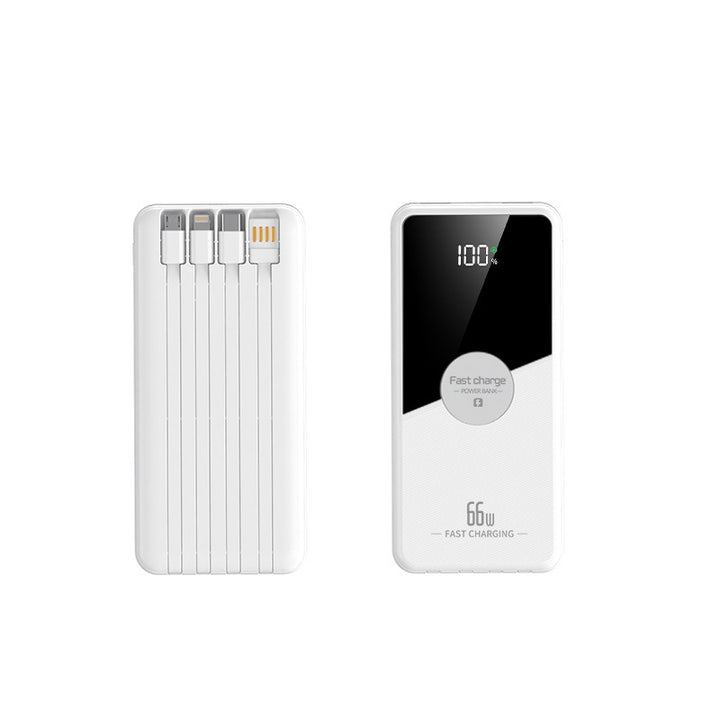 Portable power bank with integrated multi-charging cable and digital charging display Bowlift