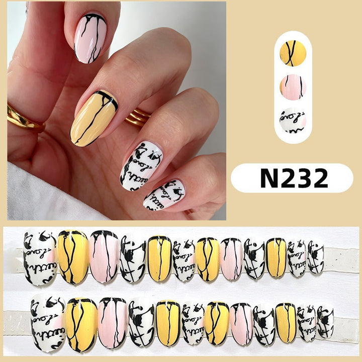 Stylish Line Pattern Artificial Nails Bowlift