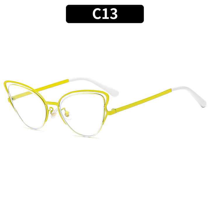Women's Cat-Eye Sunglasses with Luxurious Metal Frame and High-Quality Gradient Lenses Bowlift