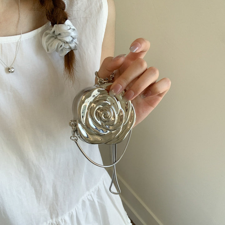 Elegantly Crafted Rose-Shaped Crossbody Bag Bowlift