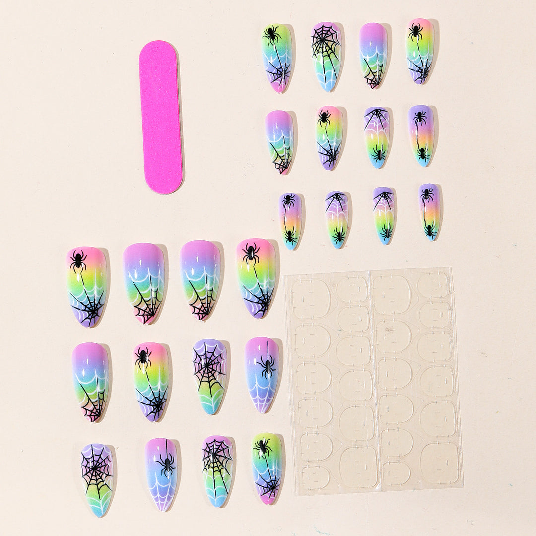 Colorful Spider Web Nail Art Set Bowlift