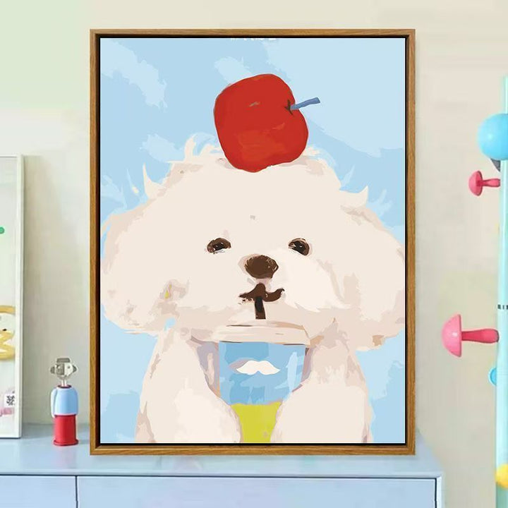 Cute Dog-Themed Decorative Canvas Art Bowlift