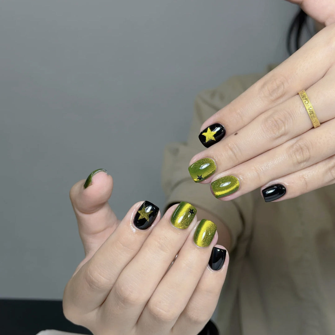 Decorative Star-Patterned Press-On Nails Bowlift