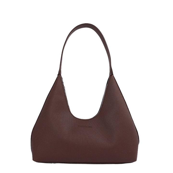 WoTextured Ribbed Hobo Handbag Bowlift