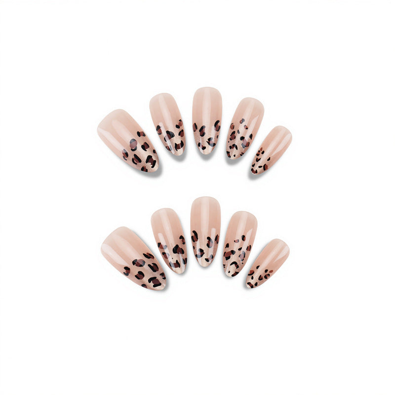 Artistic Leopard-Patterned Press-On Nails Bowlift