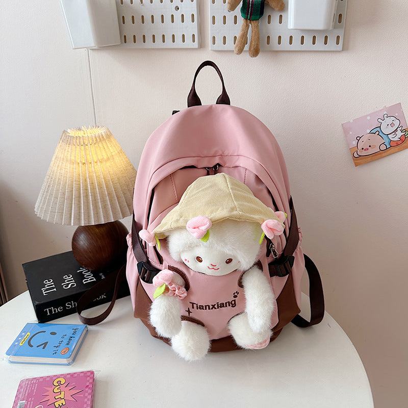 Backpack with Cute Plush Design and Practical Compartments Bowlift