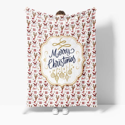 Festive Holiday-Themed Fleece Throw Blanket
