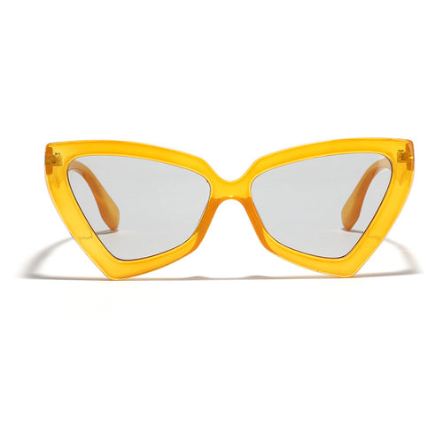 Women's Cat-Eye Sunglasses with Mirrored Lenses and Sturdy Frame Bowlift