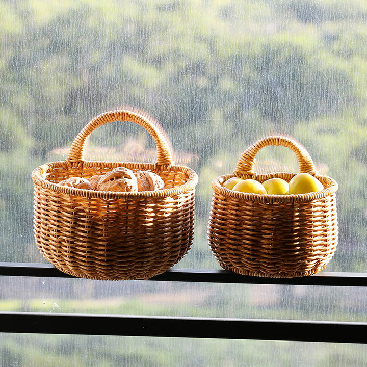 Handwoven Storage Basket with Ergonomic Handle Bowlift