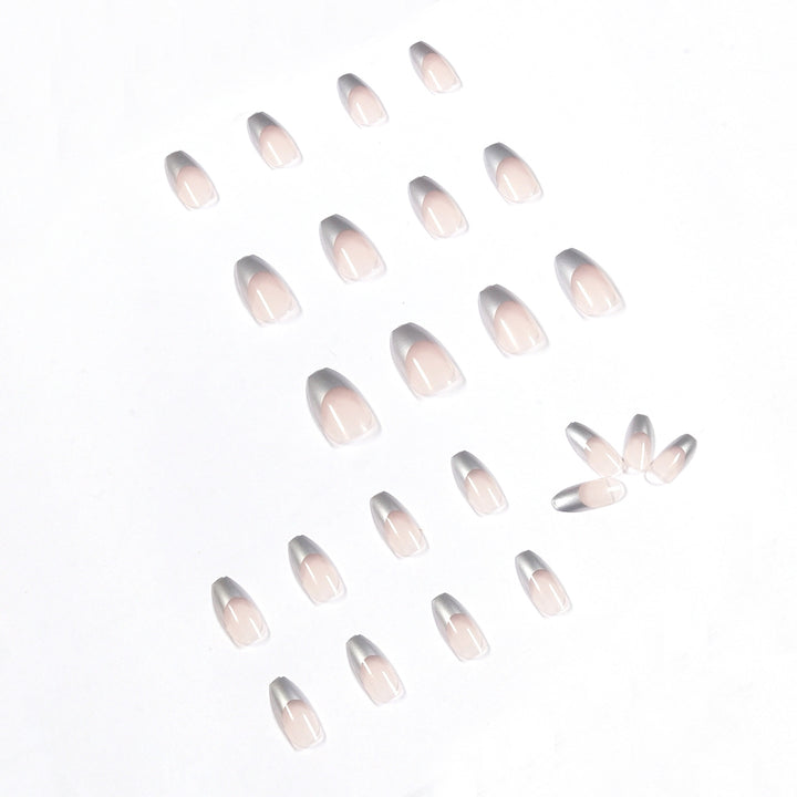 Artificial stiletto nails with glitter accents and elegant French tip Bowlift