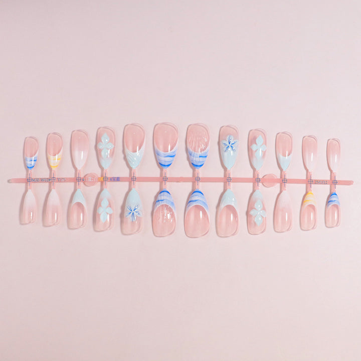 Premium Press-On Nail Set with Decorative Accents Bowlift