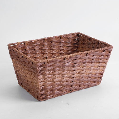 Women's Rectangular Storage Basket with Woven Structure Bowlift