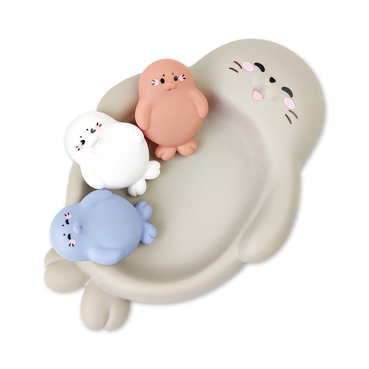 Unisex Bath Fun Toy Set with Cute Hippopotamus Figures Bowlift