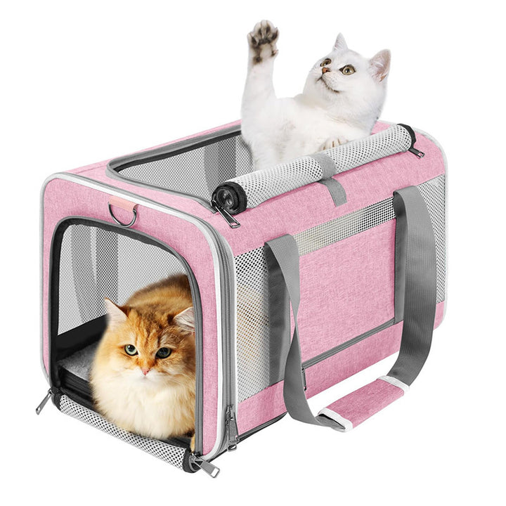 Portable Pet Travel Bag with Breathable Mesh Bowlift