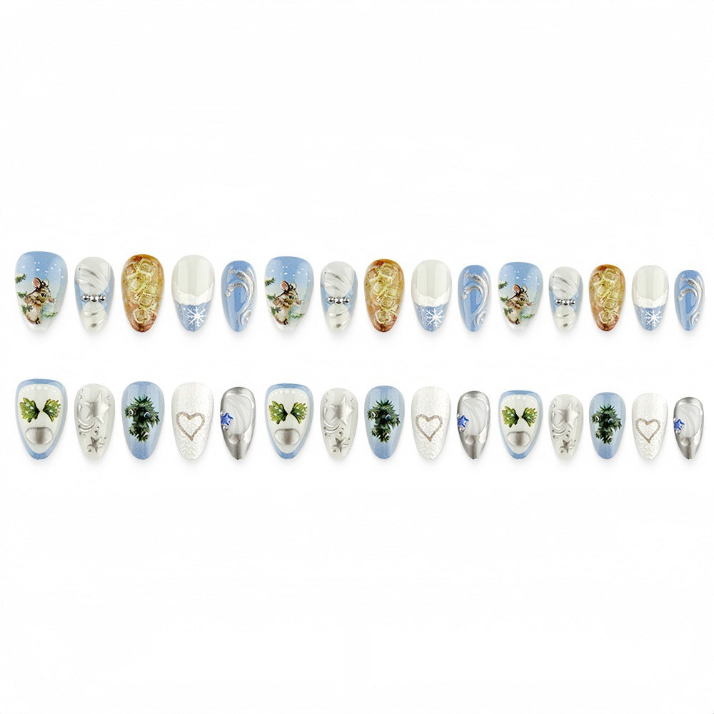 Artificial nails with festive winter motifs Bowlift