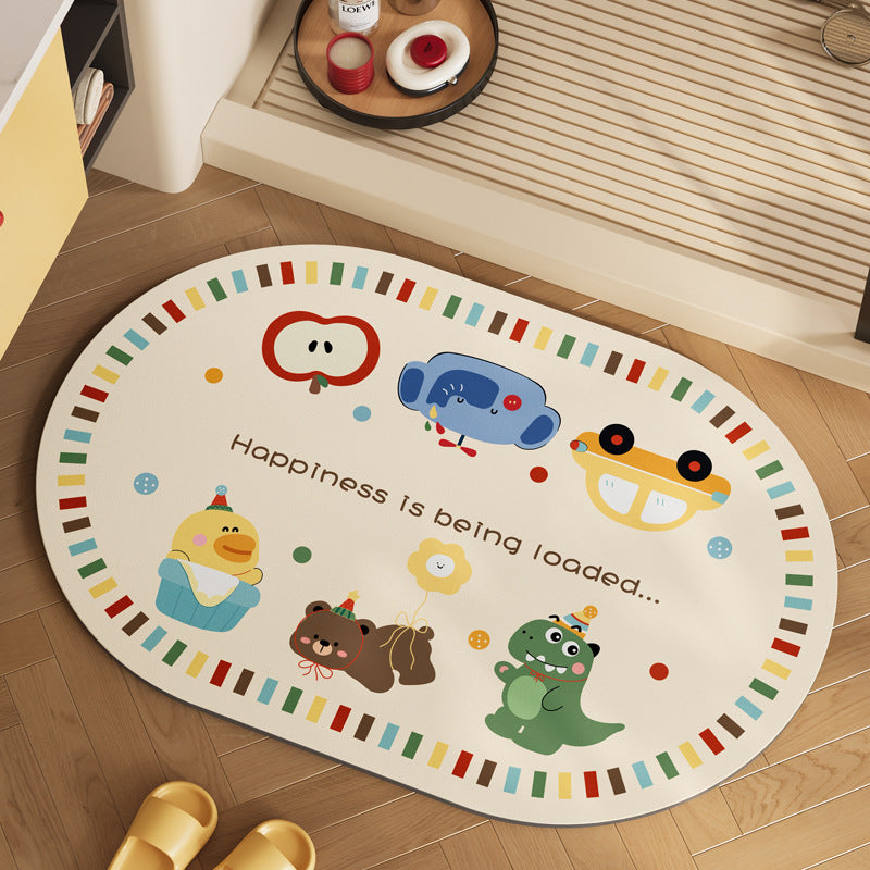 Playful Cartoon Animal Area Mat Bowlift