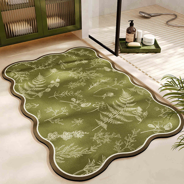 Floral Pattern Bath Mat Bowlift