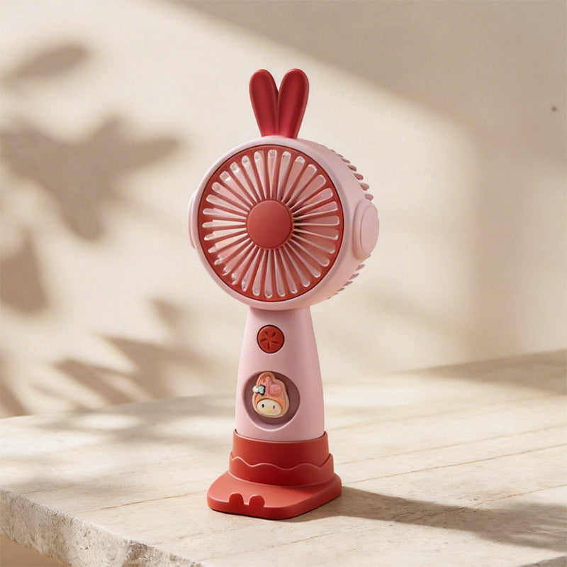 Cute Bunny-Themed Mini Handheld Fan Bowlift