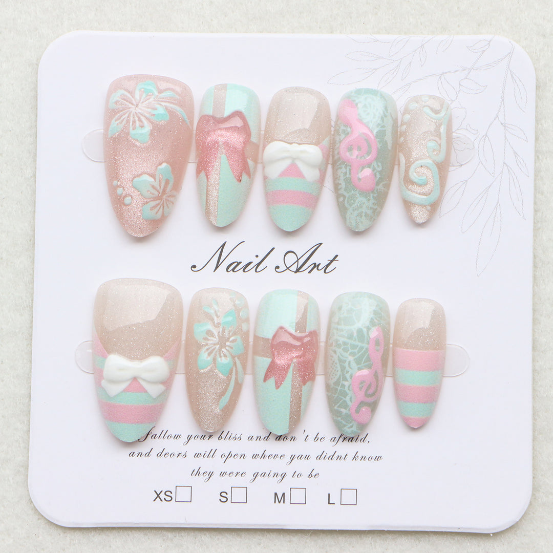 Themed Press-On Nail Art Set Bowlift