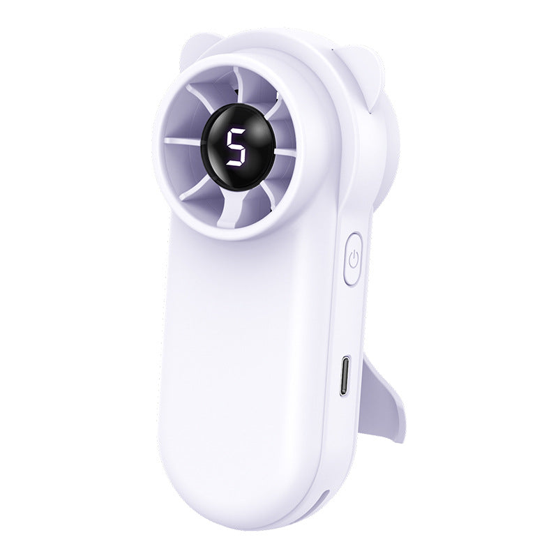 Unisex Portable Mini Fan with LED Display Bowlift