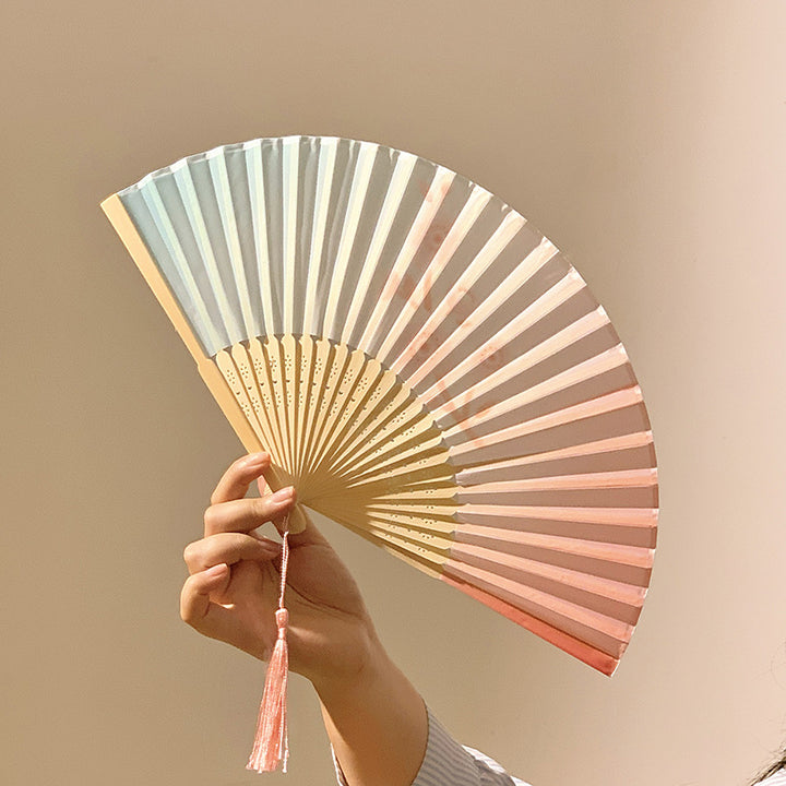 Hand fan made of high-quality paper and bamboo Bowlift
