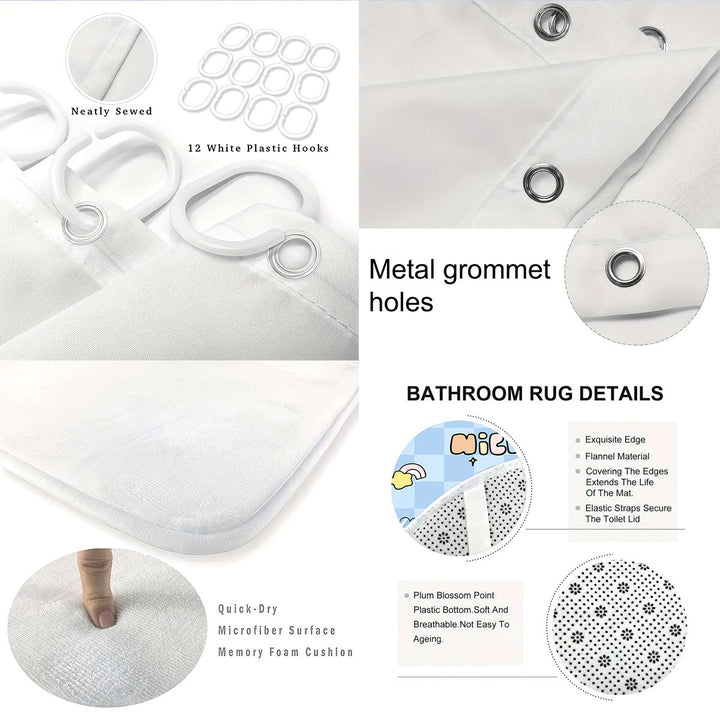 Cute Bear-Themed Four-Piece Bathroom Set Bowlift