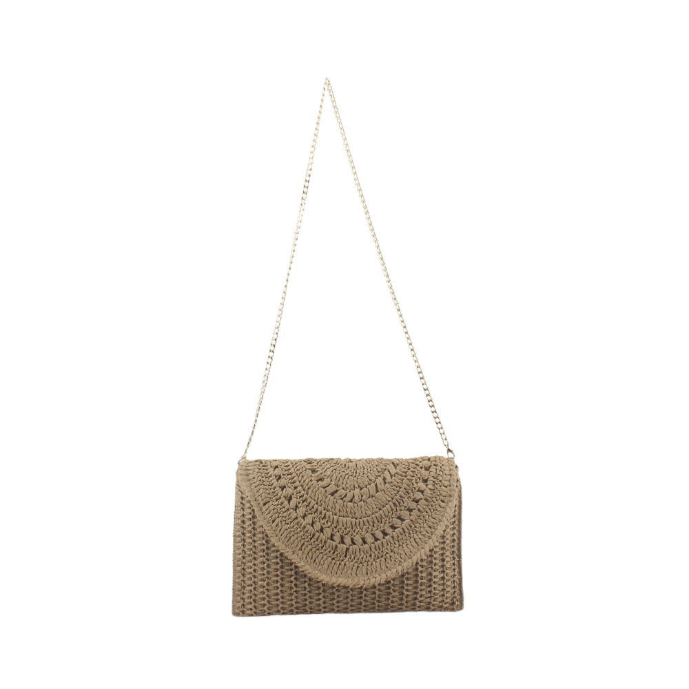 Fashionable crossbody bag made of handcrafted natural material with Bowlift