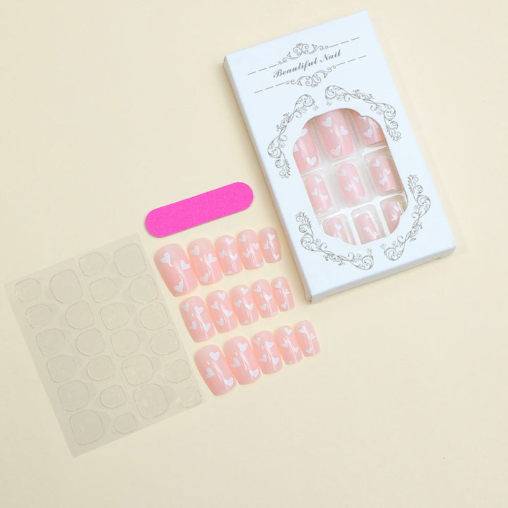 Heart-Themed Full Cover Press-On Nails Bowlift