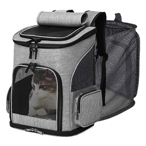 Cat transport backpack with breathable mesh panels Bowlift