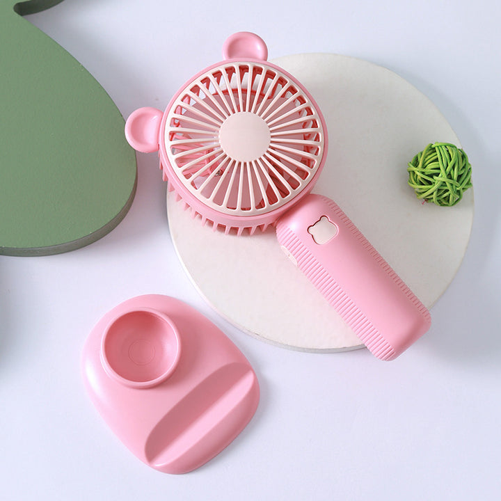 Ladies portable mini hand fan in cute bear design Bowlift