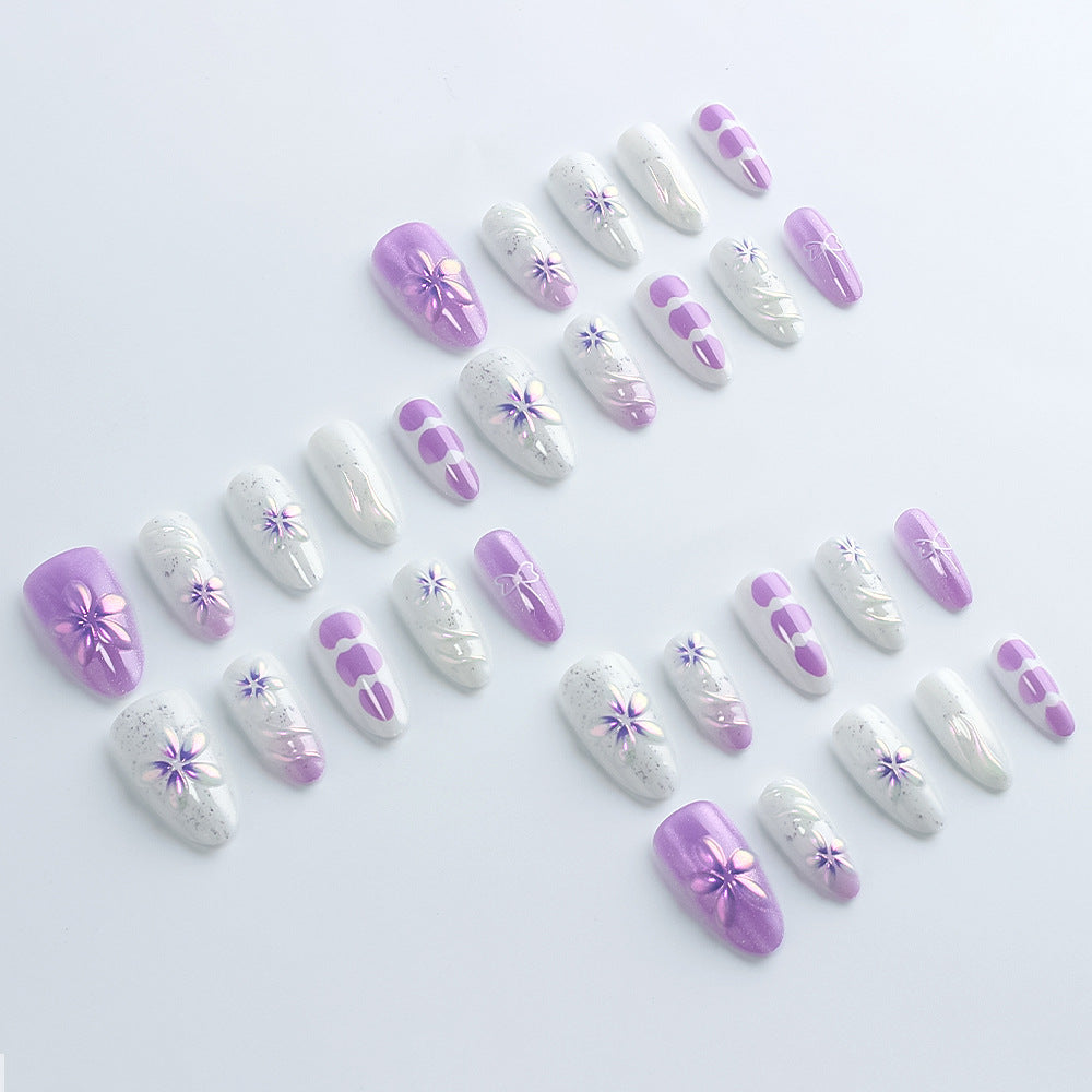 Decorative Floral Press-On Nail Collection Bowlift