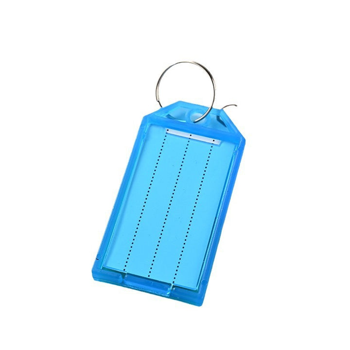 Unisex label tag with transparent sleeve and three writable fields Bowlift