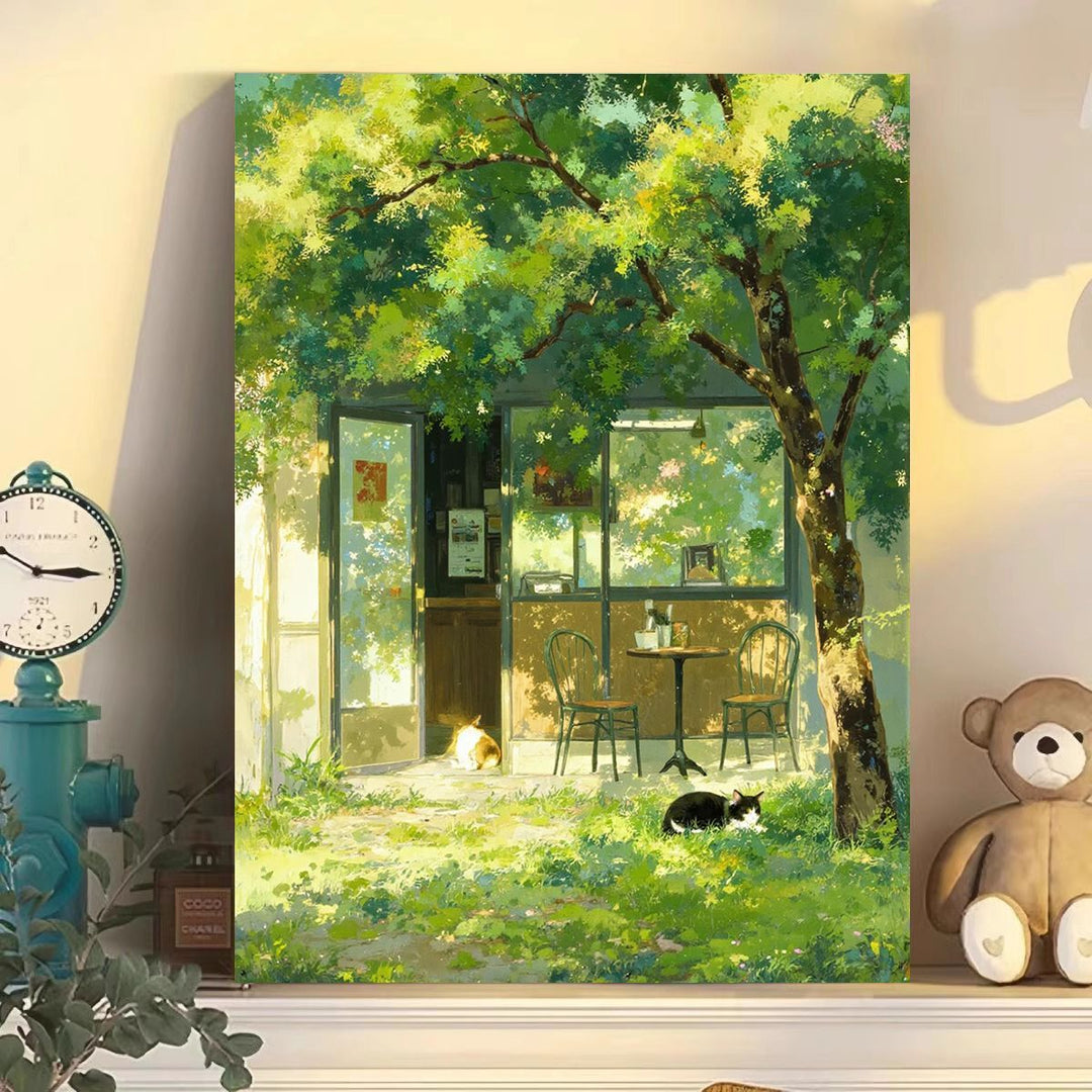 Cozy Café Scene Canvas Artwork Bowlift