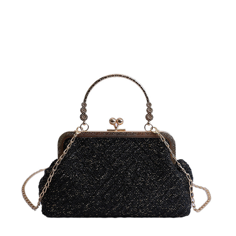 Vintage-Inspired Textured Crossbody Bag Bowlift