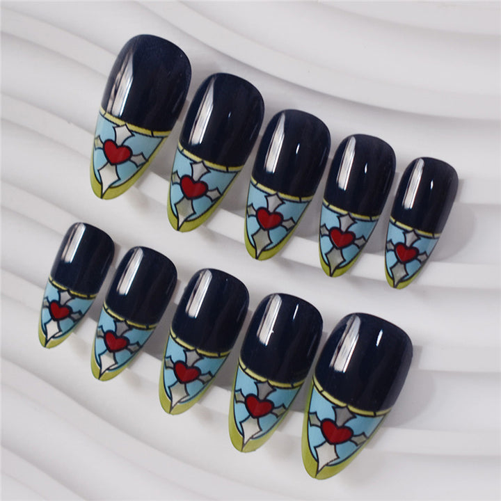 Stained Glass Inspired Press-On Nails Bowlift
