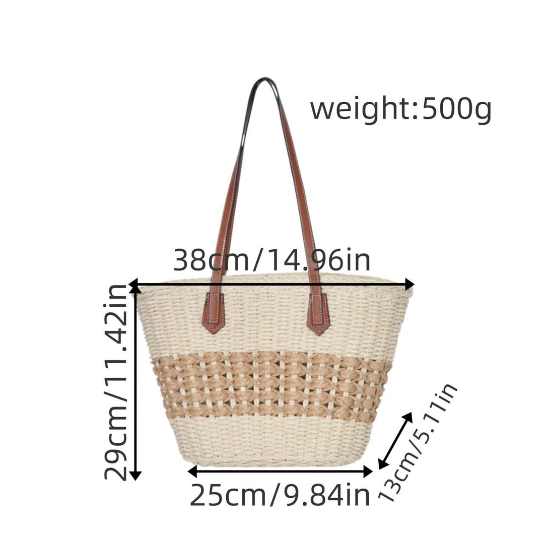 Braided shopping bag with faux leather handles Bowlift