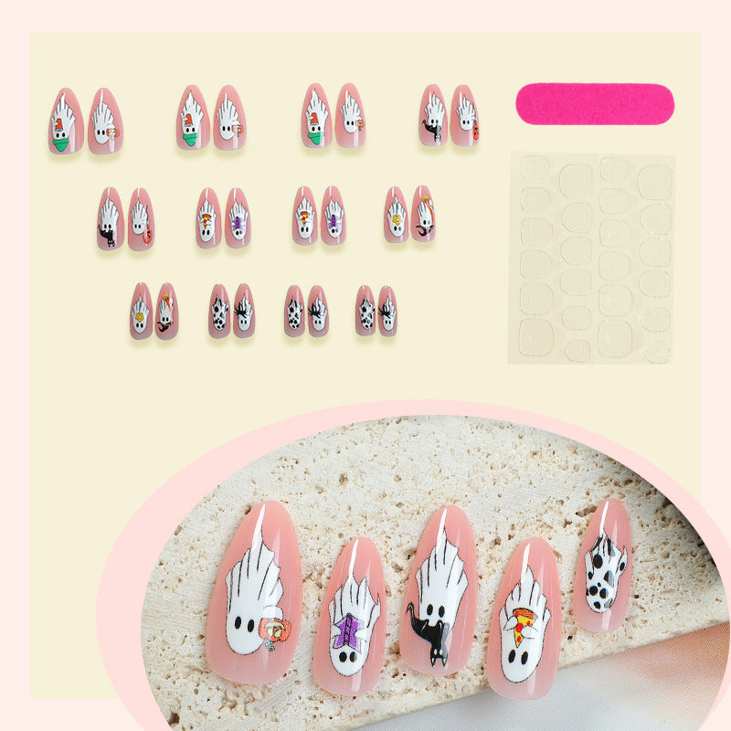 Halloween-Themed Press-On Nail Art Set Bowlift 1788496077